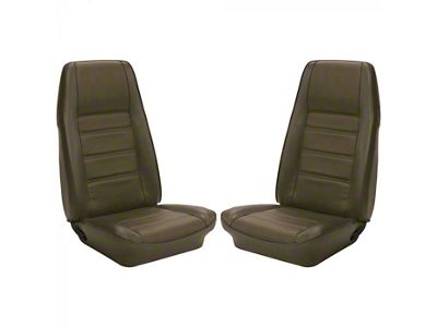 1972-1973 Mustang Coupe TMI Premium Standard Interior Front Bucket and Rear Bench Seat Cover Set, Medium Ginger