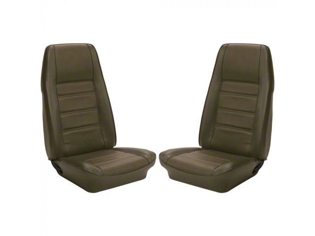 1972-1973 Mustang Coupe TMI Premium Standard Interior Front Bucket and Rear Bench Seat Cover Set, Medium Ginger