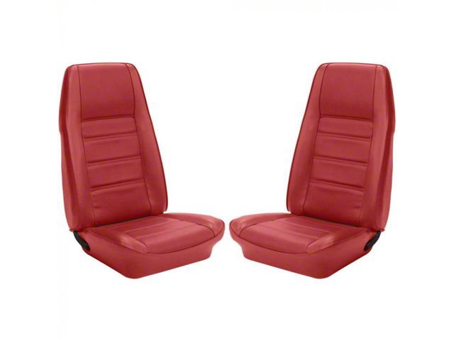 1972-1973 Mustang Coupe TMI Premium Standard Interior Front Bucket and Rear Bench Seat Cover Sert, Vermillion