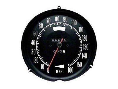 1972-1974 Corvette Speedometer 160 MPH Without Speed Warning