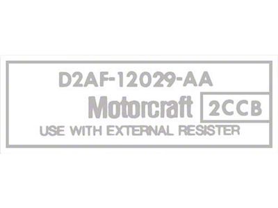 Ignition Coil Decal/ Motorcraft