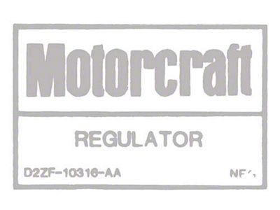 1972-1980 Ford Pickup Truck Voltage Regulator Decal