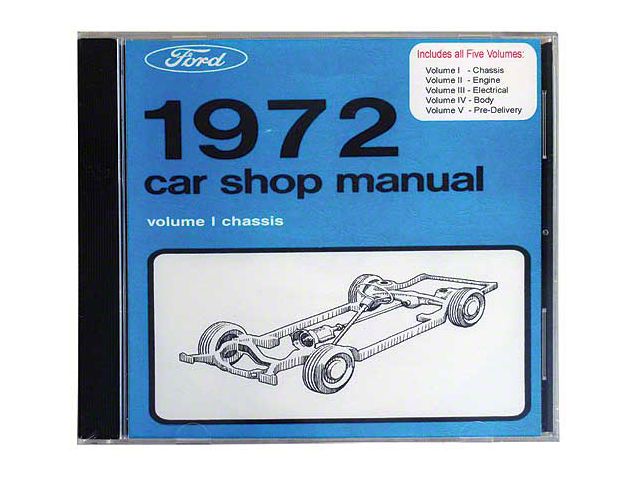 1972 Ford and Mercury Car Shop Manual CD - For Windows Operating Systems Only