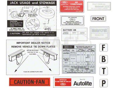 1972 Mustang Decal Kit