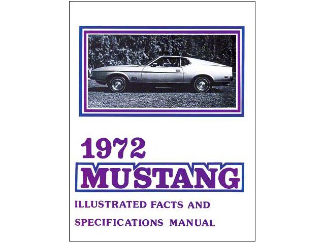 1972 Mustang Illustrated Facts and Specifications Manual, 30 Pages
