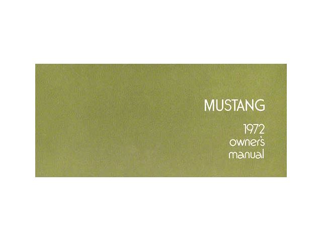 1972 Mustang Owners Manual