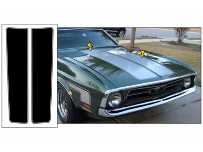 1972 Mustang Sprint Dual Hood Stripe Kit, One Color Stripe
