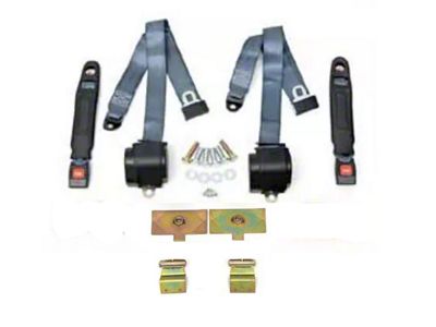 1973-1974 Corvette 3-Point Shoulder Harness And Seat Belt Kit Retractable Retrofit Dark Blue