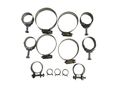 1973-1974 Corvette Radiator And Heater Hose Clamp Kit For Cars Without Air Conditioning Big Block