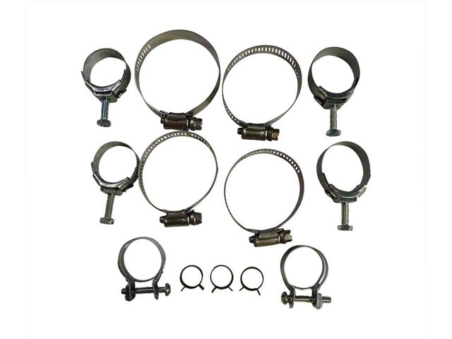1973-1974 Corvette Radiator And Heater Hose Clamp Kit For Cars Without Air Conditioning Big Block