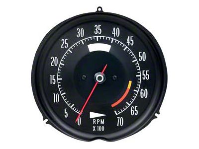 1973-1974 Corvette Tachometer 6000 Red Line