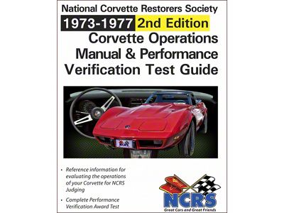 1973-1977 Corvette NCRS Operations Manual & Performance Verification Test Manual