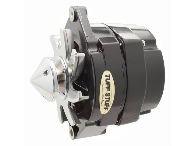 1973-1979 Camaro Silver Bullet Alternator; 100 AMP; OEM Or 1 Wire; V Groove Bullet Pulley; 4.85 in. Case Depth; Lower Mount Boss 2 in. Long; Black; 9 Clocking;