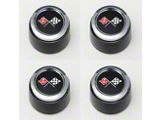 1973-1979 Corvette Aluminum Wheel Center Cap Set Black With Emblems