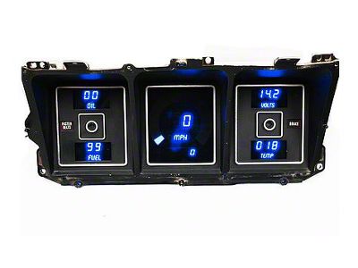 LED Digital Gauge Cluster, Blue, 1973-1979