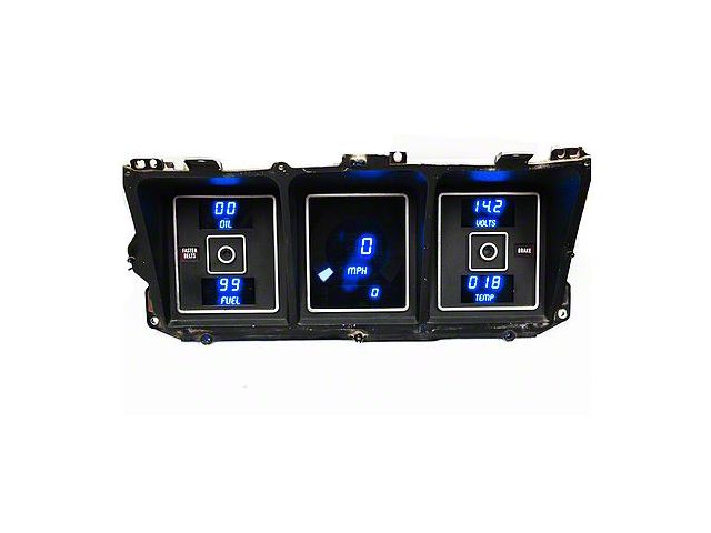 LED Digital Gauge Cluster, Blue, 1973-1979