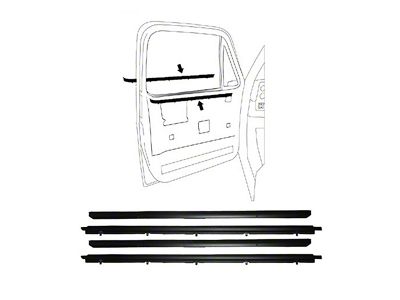 Truck Window Felts, Inner & Outer, 4 Pieces 73-80