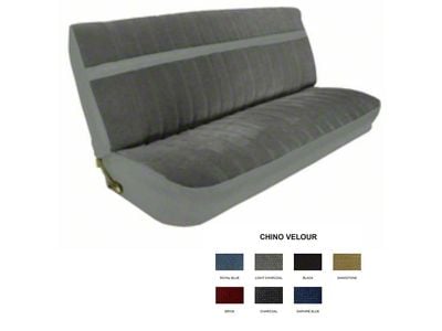 1973-1980 Chevy-GMC Truck Standard Cab Front Bench Seat Cover- Chino Velour Seating Area With Matching Vinyl Belt And Side Trim
