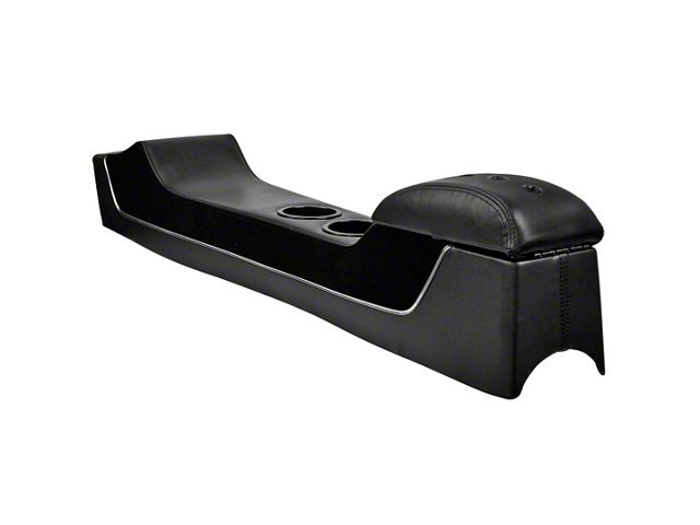 1973-1981 Camaro Sport XR Full Length Console Charcoal Black & Suede with White Stitching and Steel Grommet