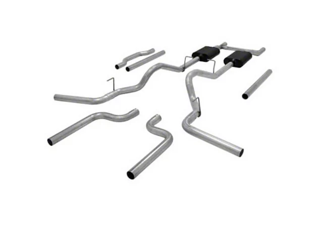 1973-1987 Chevy-GMC Truck Flowmaster American Thunder Dual Exhaust Crossmember Back System, Aluminized Steel, 1/2-3/4 Ton V8, 2WD