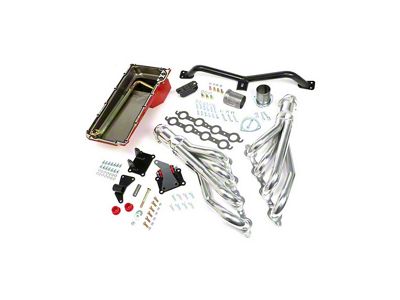 1973-1987 Chevy-GMC Truck Trans Dapt Performance LS Swap In A Box, HTC Polished Headers, 2WD