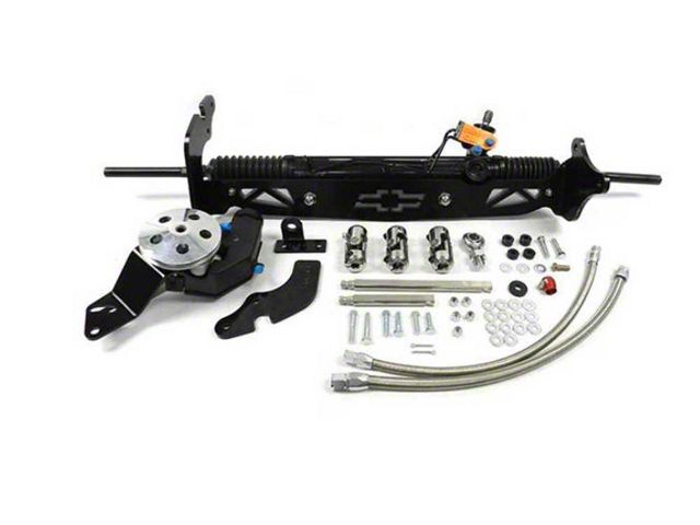 1973-1987 Chevy-GMC Truck Power Rack And Pinion Steering Kit, Serpentine Belt With Stock Steering Column, Half-Ton 2WD