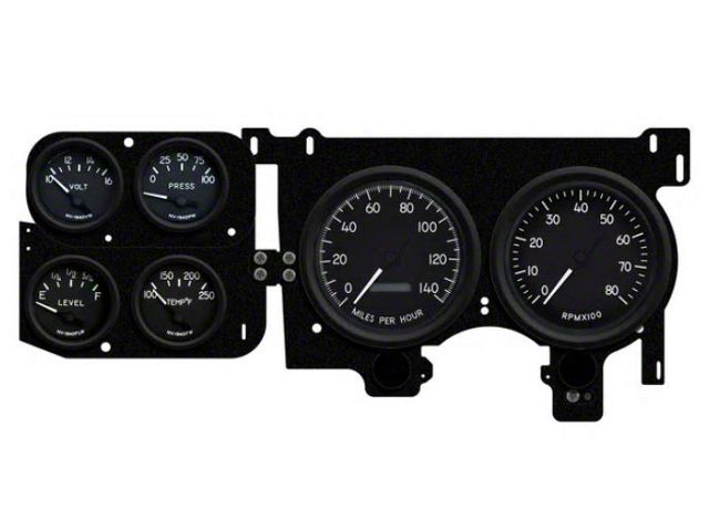 1973-1987 Chevrolet-GMC Truck New Vintage USA 6 Gauge 1940 Series Package - 140 MPH Programmable Speedometer with Tachometer, Oil Pressure, Water Temp, Fuel and Volt Meter - Black