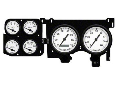 1973-1987 Chevrolet-GMC Truck New Vintage USA 6 Gauge 1940 Series Package - 140 MPH Programmable Speedometer with Tachometer, Oil Pressure, Water Temp, Fuel and Volt Meter - White