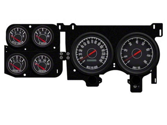 1973-1987 Chevrolet-GMC Truck New Vintage USA 6 Gauge 1967 Series Package - 140 MPH Programmable Speedometer with Tachometer, Oil Pressure, Water Temp, Fuel and Volt Meter - Black