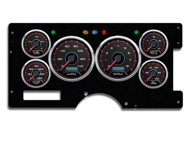 1973-1987 Chevrolet-GMC Truck New Vintage USA 6 Gauge CFR Series Package - 140 MPH Programmable Speedometer with Tachometer, Oil Pressure, Water Temp, Fuel and Volt Meter - Red