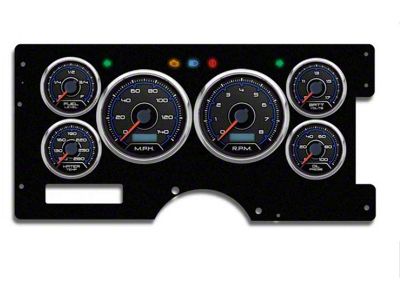 1973-1987 Chevrolet-GMC Truck New Vintage USA 6 Gauge CFR Series Package - 140 MPH Programmable Speedometer with Tachometer, Oil Pressure, Water Temp, Fuel and Volt Meter - Blue