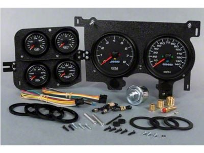 1973-1987 Chevrolet-GMC Truck New Vintage USA 6 Gauge Performance II Series Package - 140 MPH Programmable Speedometer with Tachometer, Oil Pressure, Water Temp, Fuel and Volt Meter - Black
