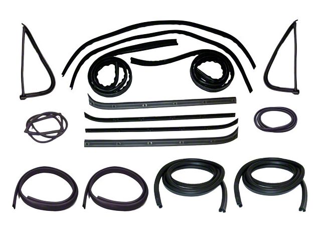 1973-79 Ford Weatherstrip Channel Belt Seal Kit,Driver Side And Passenger Side,With Chrome Strip