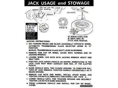 1973 Mustang Convertible Jack Instruction Decal