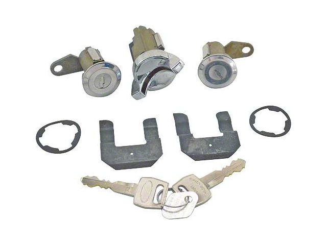 1973 Mustang Door Lock and Ignition Cylinder Set with Keys (After May 15, 1973)