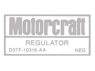 1973 Mustang Voltage Regulator Decal for Cars with A/C