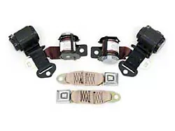 1974-1975 Corvette 3-Point Shoulder Harness And Seat Belt Set Retractable Coupe Maroon (Sting Ray Sports Coupe)