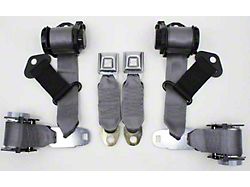 3-Point Shoulder Harness And Seat Belt Set Retractable Coupe Silver (74-75 Corvette C3)