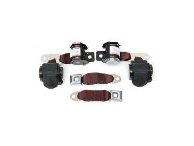 1974-1975 Corvette 3-Point Shoulder Harness And Seat Belt Set Retractable Convertible Maroon (Sting Ray Convertible)
