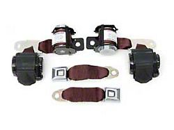 1974-1975 Corvette 3-Point Shoulder Harness And Seat Belt Set Retractable Convertible Maroon (Sting Ray Convertible)
