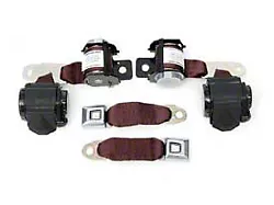 1974-1975 Corvette 3-Point Shoulder Harness And Seat Belt Set Retractable Convertible Black (Sting Ray Convertible)