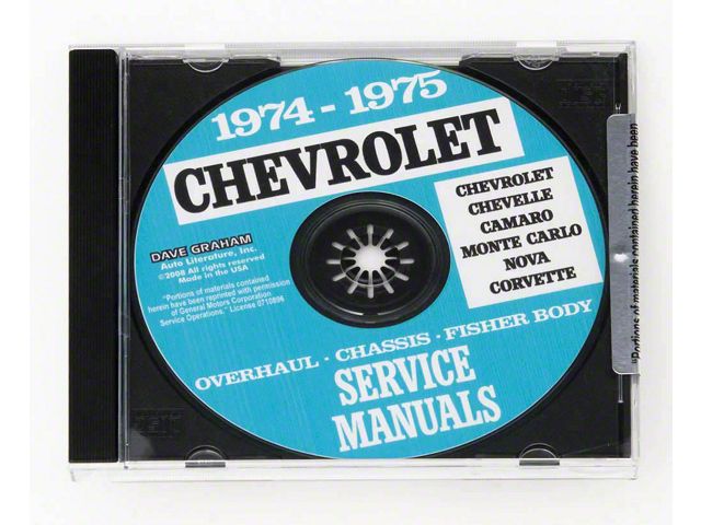 1974-1975 Full Size Chevy Overhaul/Chassis/Body Service Manuals (CD-ROM)