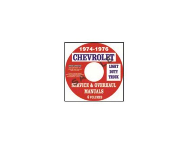 1974-1976 Chevrolet Light Duty Truck Service and Overhaul Manuals; 4 Volumes (CD-ROM)