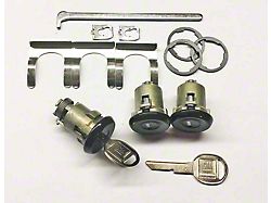 Door&Trunk Lock Set W/Black Door Face (74-77 Camaro)