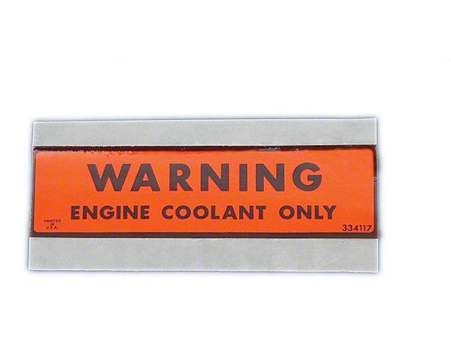 1974-1977 Corvette Coolant Warning Decal
