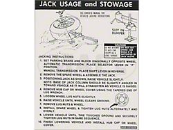 Jacking Instructions Decal (1974 Ford Thunderbird)