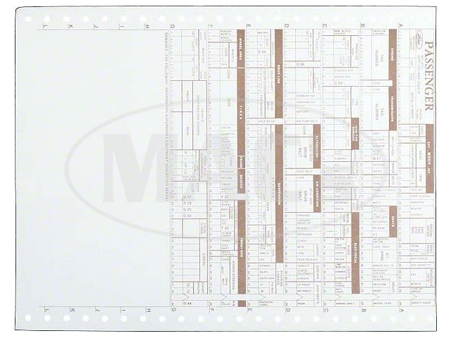 1974 Ford Thunderbird New Car Factory Build Sheet