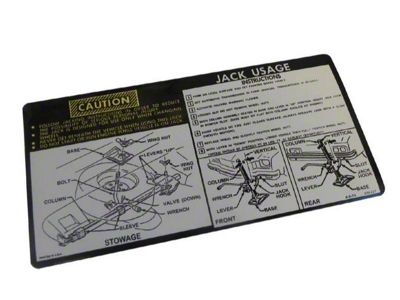 1974 GTO Jack Instruction Decal1pc