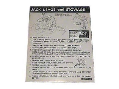 1974 Thunderbird Jack Instruction Decal