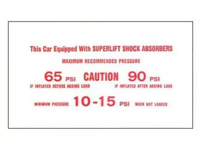 Interior Decal,Ec/sprint Air Shock Instructions Card,75-78